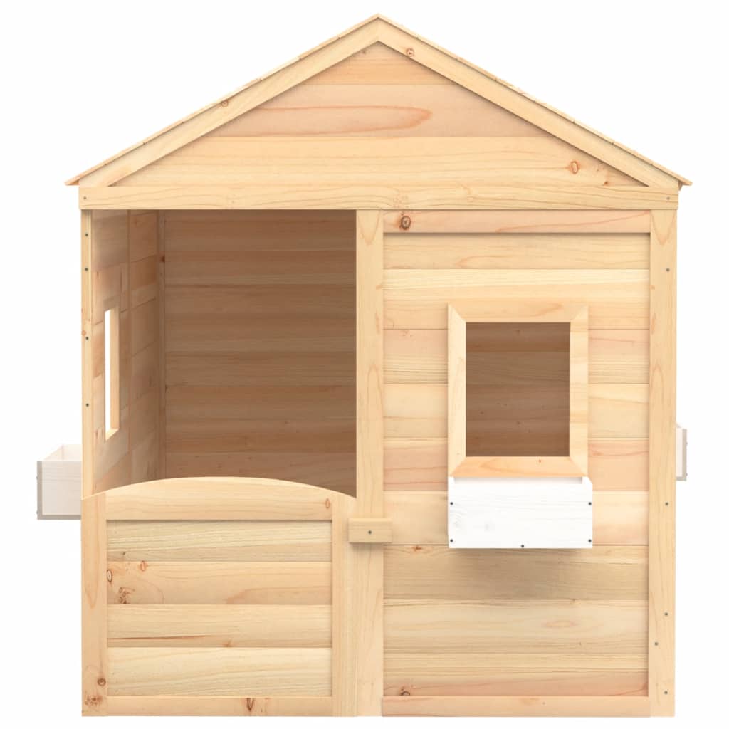 VidaXL Playhouse avec porte verrouillable et pots de fleurs en bois de pin massif