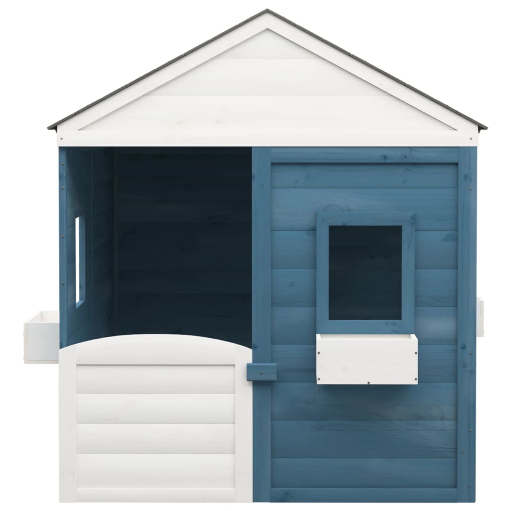 VidaXL Playhouse avec porte verrouillable et pots de fleurs en bois de pin massif