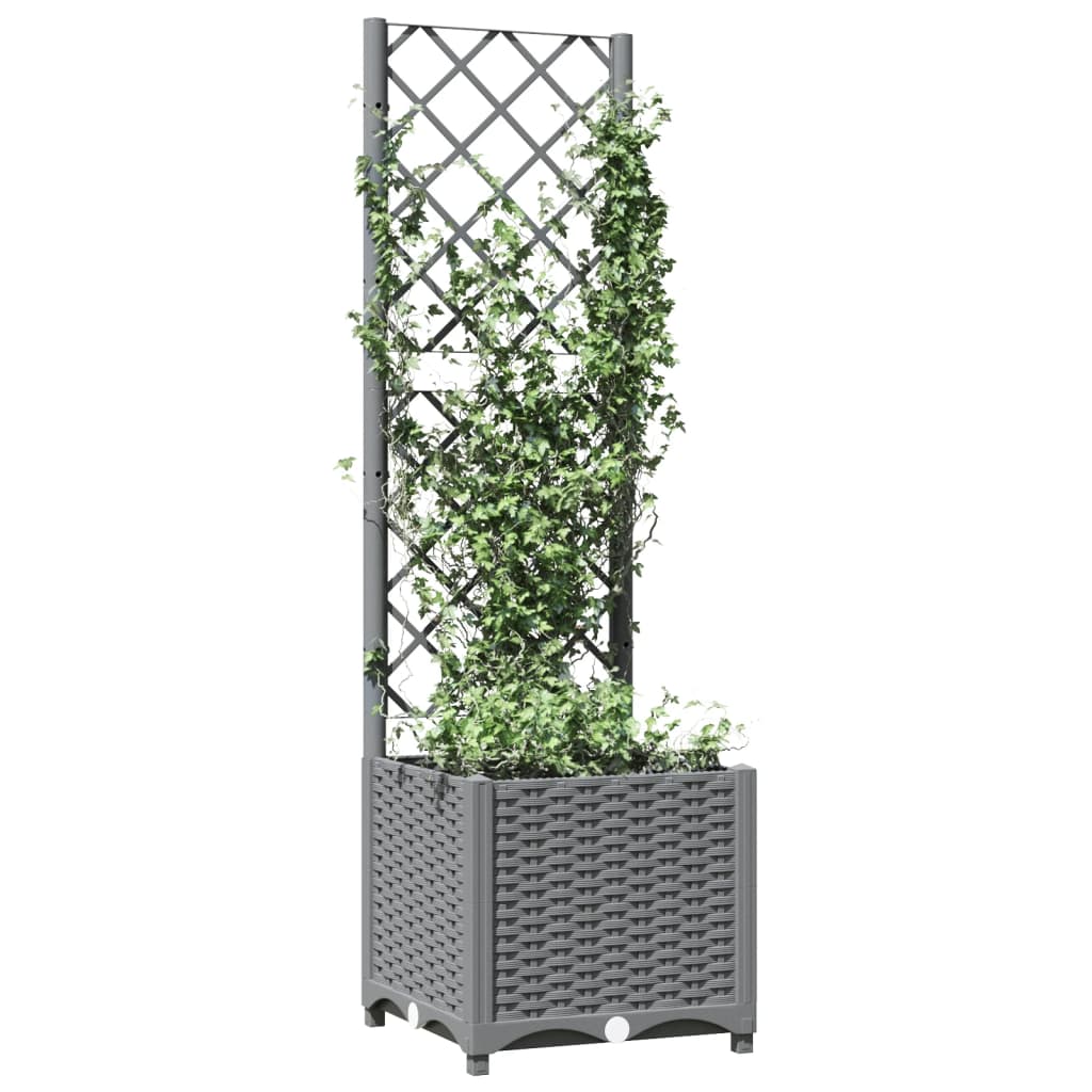 Vidaxx jardinière avec treillis 40x40x136 cm polypropylène gris clair
