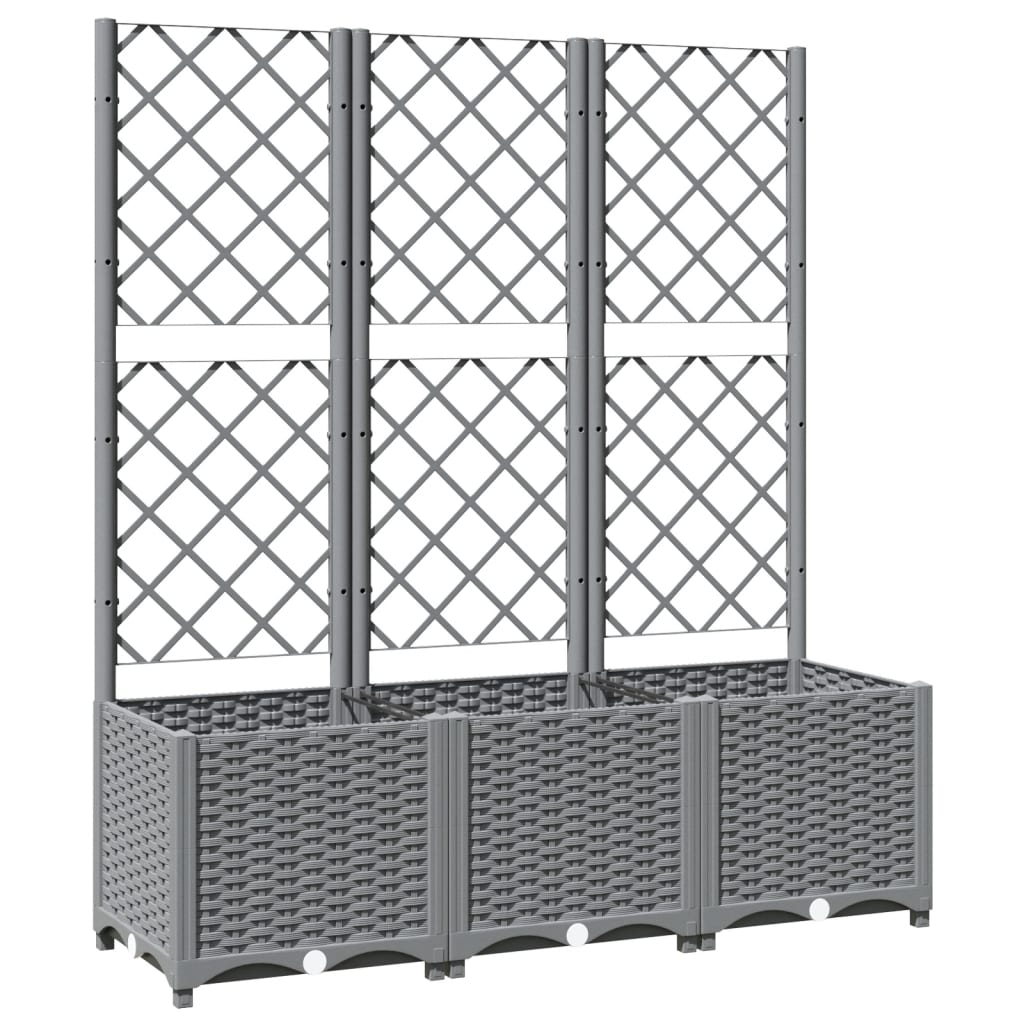 Vidaxx jardinière avec treillis 120x40x136 cm polypropylène gris clair