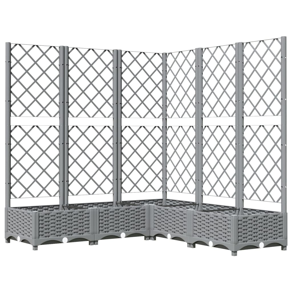 Vidaxx jardinière avec treillis 120x120x121,5 cm polypropylène gris clair