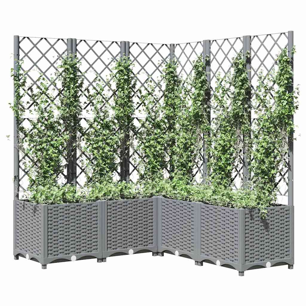 Vidaxx jardinière avec treillis 120x120x136 cm polypropylène gris clair