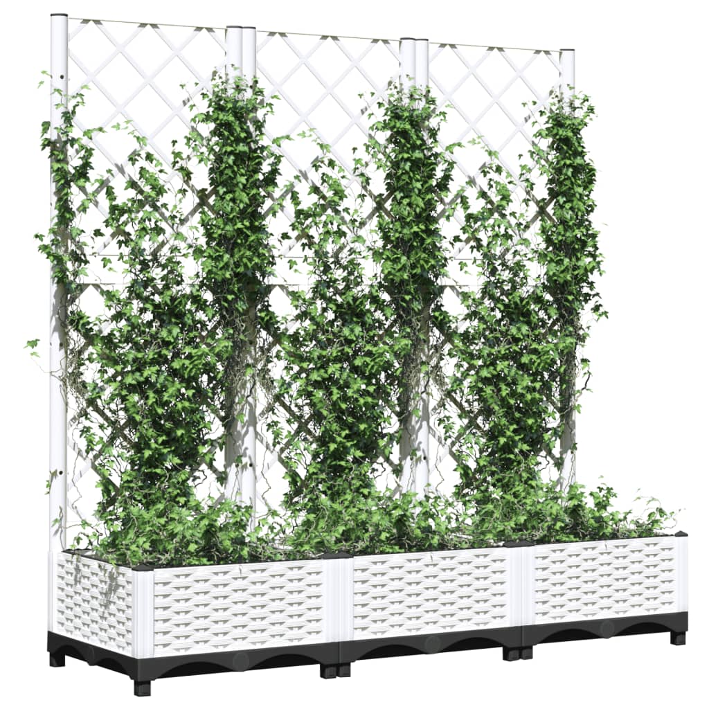 Vidaxx jardinière avec treillis 120x40x121,5 cm polypropylène blanc