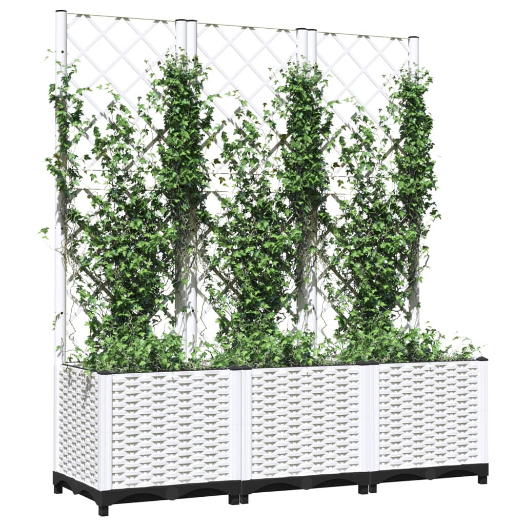 Vidaxx jardinière avec treillis 120x40x136 cm polypropylène blanc
