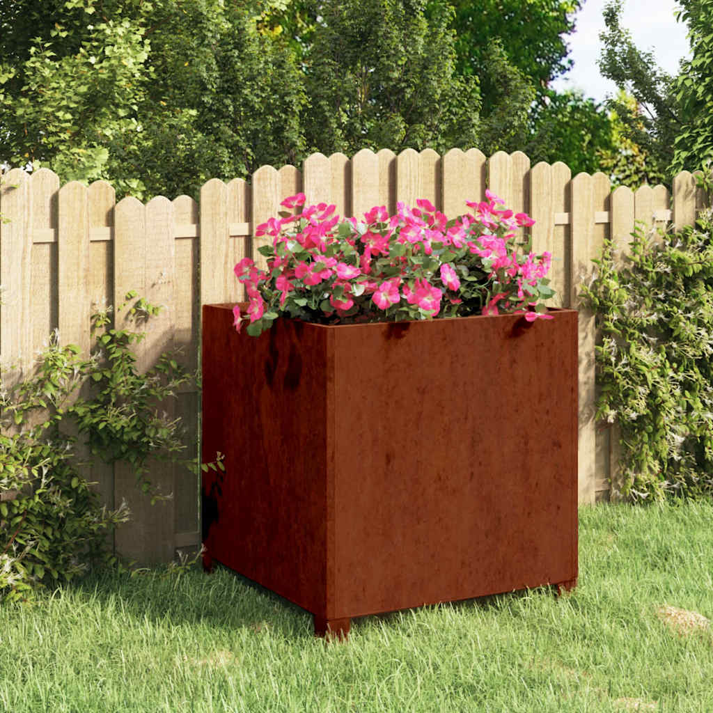 Vidaxx jardinière avec pieds rouillé 49x47x50 cm acier corten