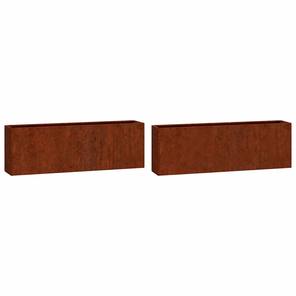 Vidaxx jardinières murales 2 pcs 53x10x17 cm acier corten rouillé