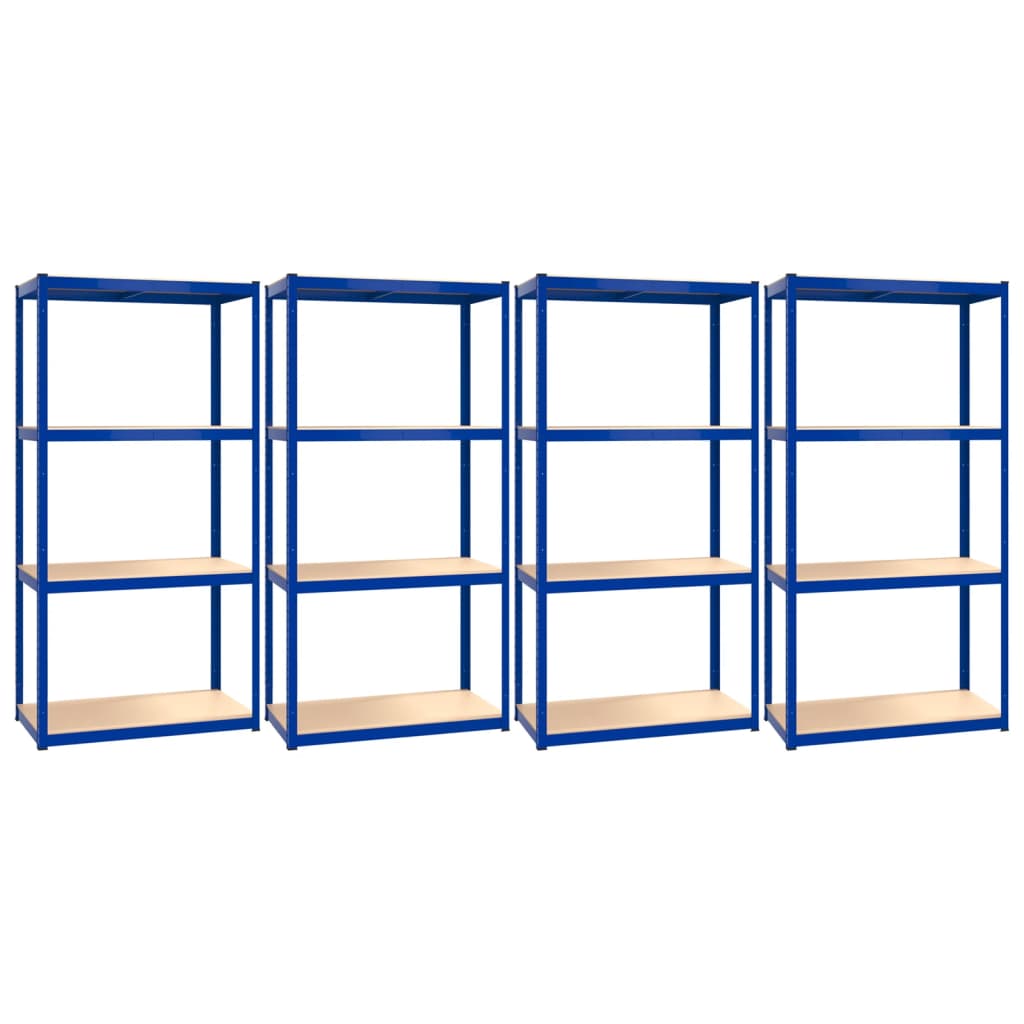 VidaXL Étagère de rangement 4 couches 4 pcs acier bois traité bleu