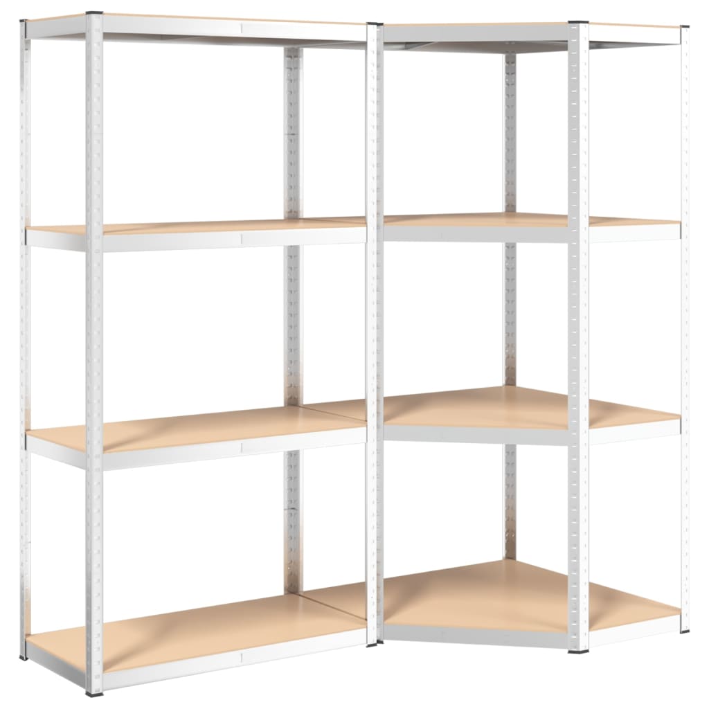 VidaXL Étagère de rangement 4 couches 2 pcs acier bois traité couleur argent