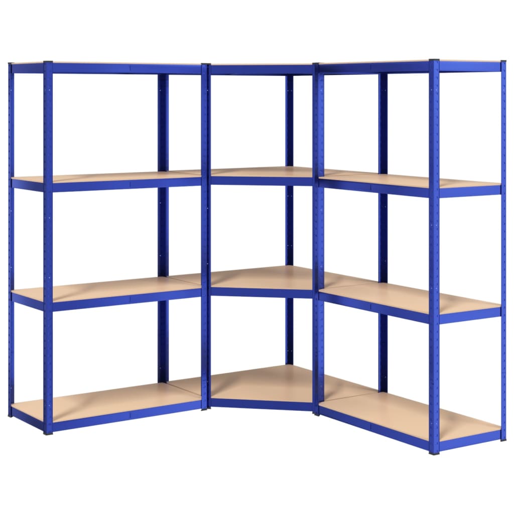 VidaXL Étagère de rangement 4 couches 3 pcs acier bois traité bleu