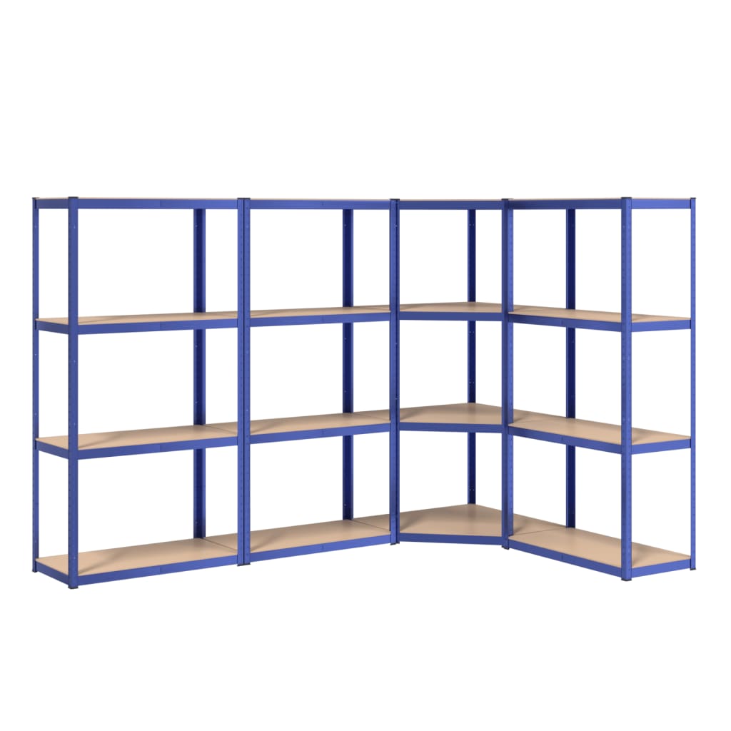 VidaXL Étagère de rangement 4 couches 4 pcs acier bois traité bleu