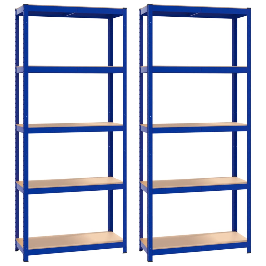 VidaXL Étagère de rangement 5 couches 2 pcs acier bois traité bleu