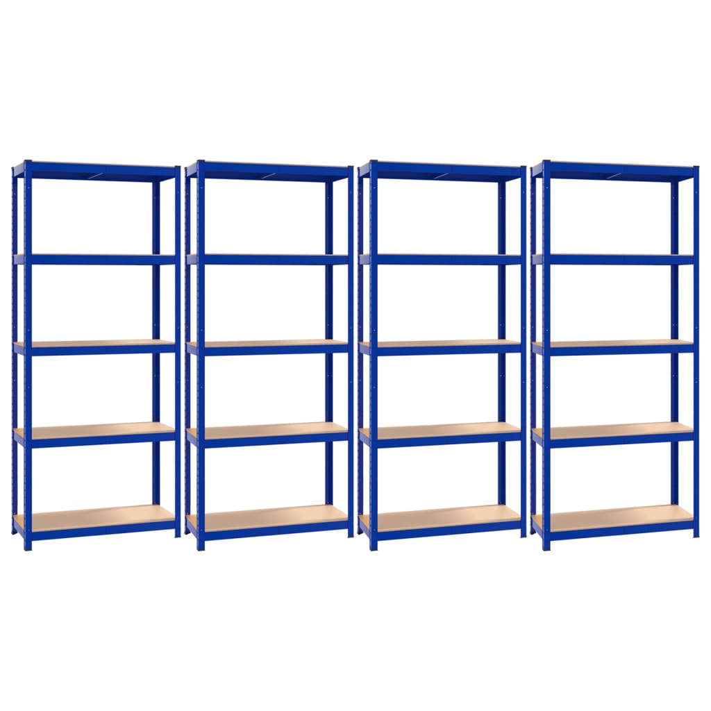 VidaXL Étagère de rangement 5 couches 4 pcs acier bois traité bleu