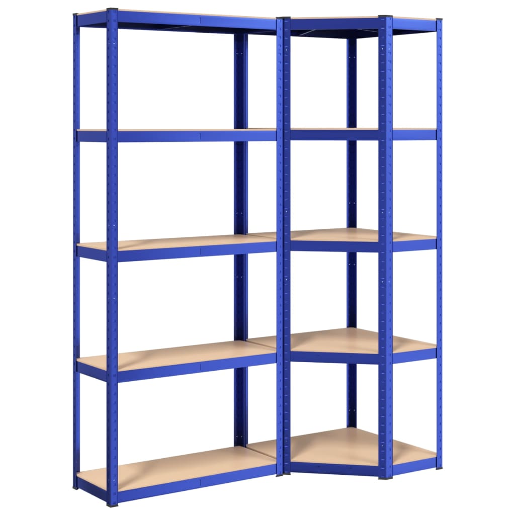 VidaXL Étagère de rangement 5 couches 2 pcs acier bois traité bleu