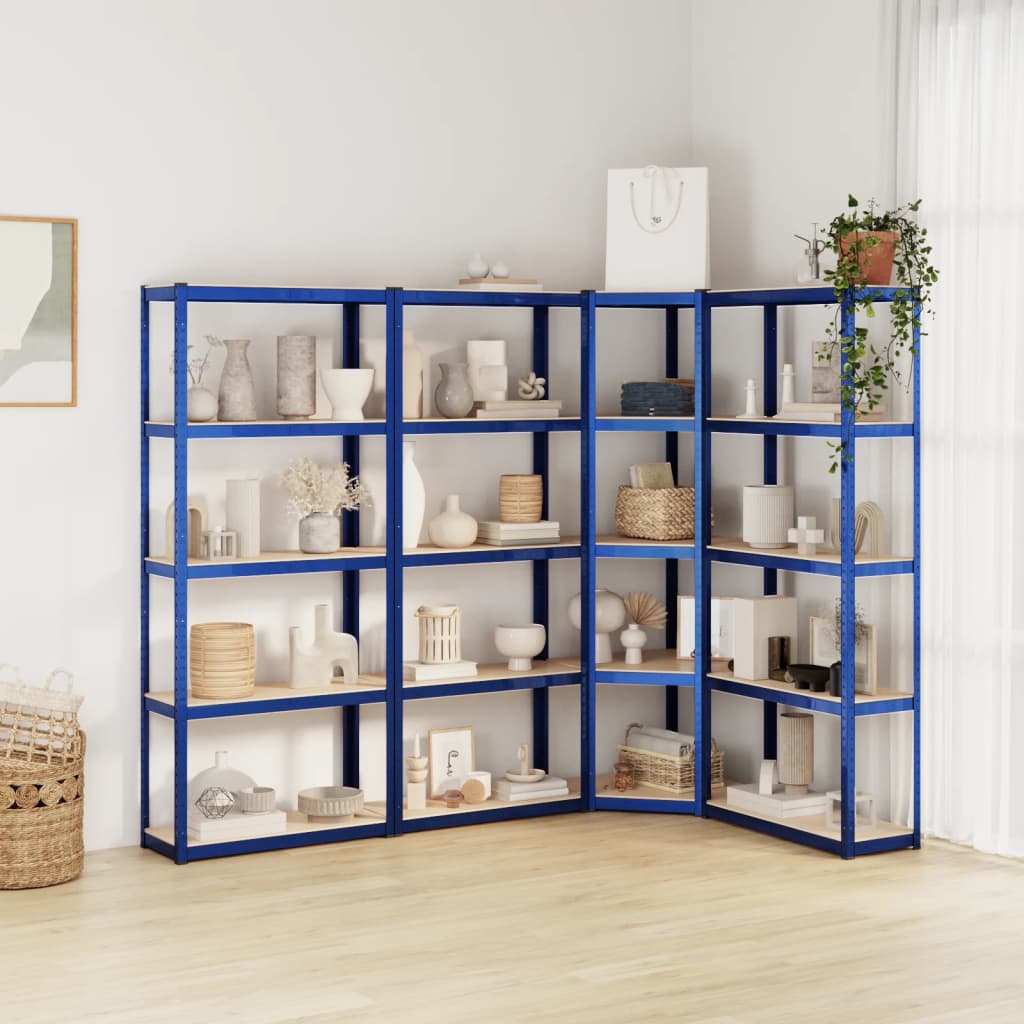 VidaXL Étagère de rangement 5 couches 4 pcs acier bois traité bleu