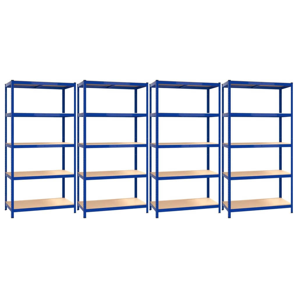 VidaXL Étagère de rangement 5 couches 4 pcs acier bois traité bleu