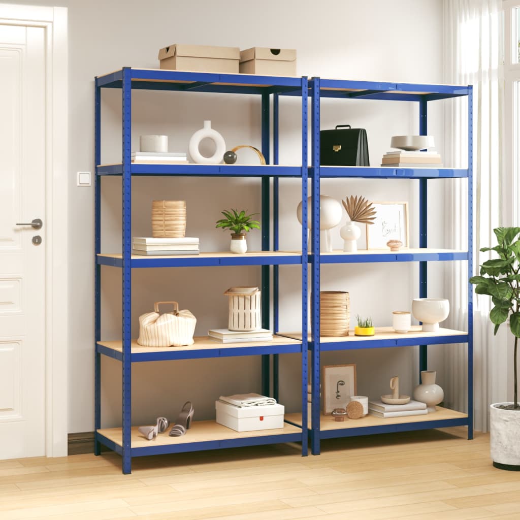 VidaXL Étagère de rangement 5 couches 2 pcs acier bois traité bleu
