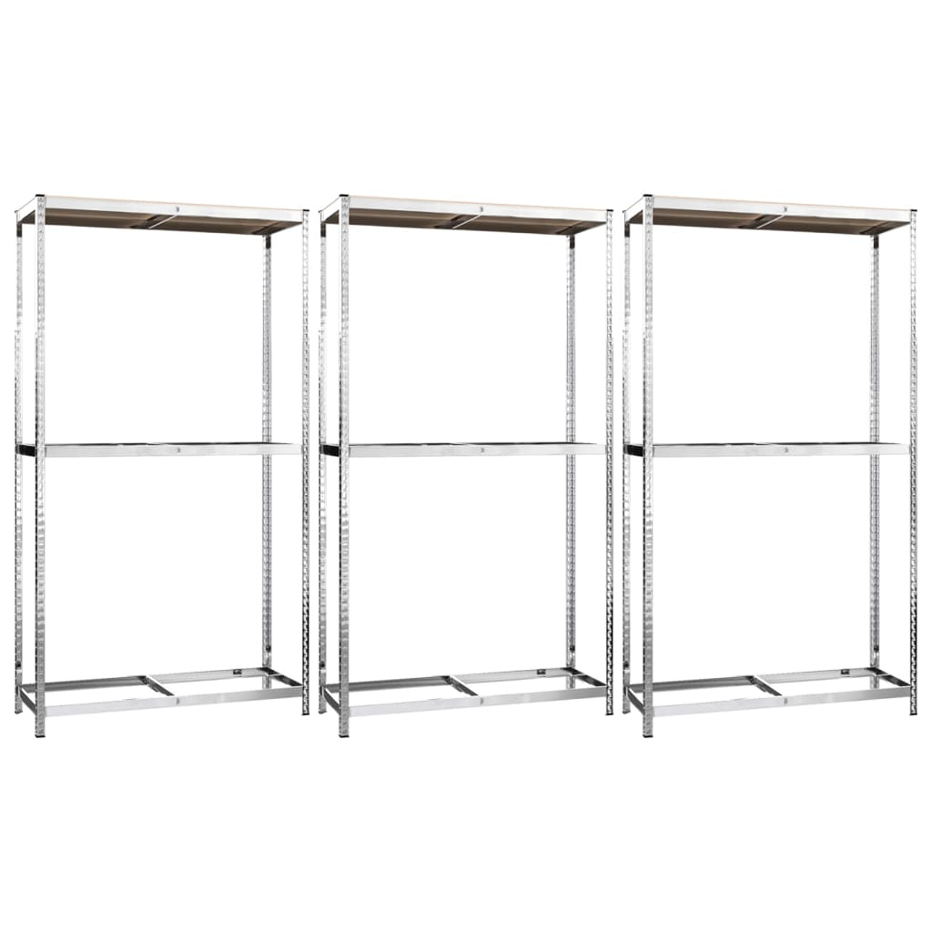 VidaXL Porte-pneus 2 couches 3 pcs 110x40x180 cm acier couleur argent