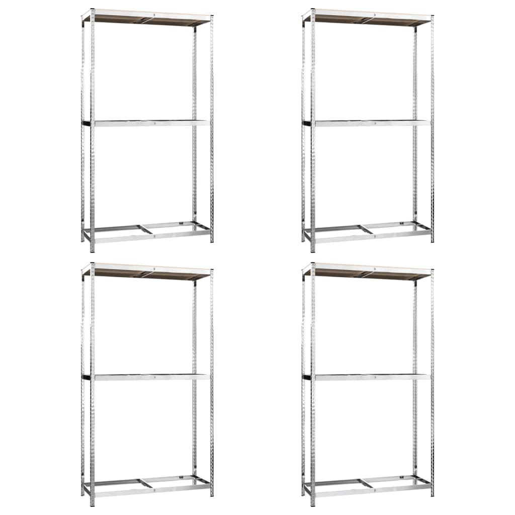 VidaXL Porte-pneus 2 couches 4 pcs 110x40x180 cm acier couleur argent