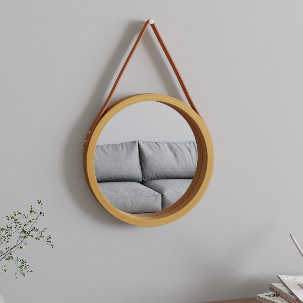 VidaXL Miroir mural avec bande Ø 35 cm doré