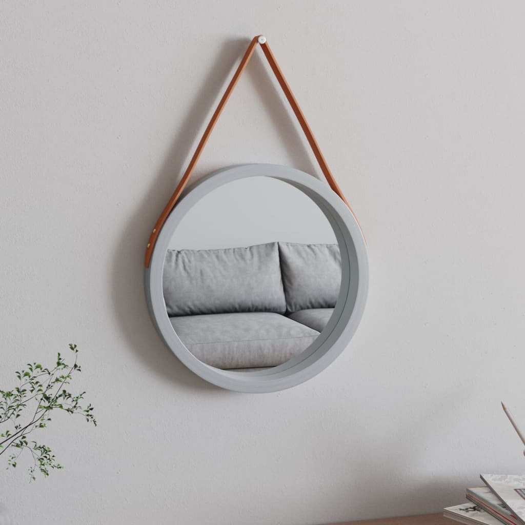 Vidaxxl miroir mural avec bande ø 35 cm argenté