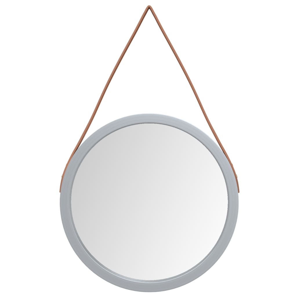 Miroir mural Vidaxx avec bande ø 45 cm argenté