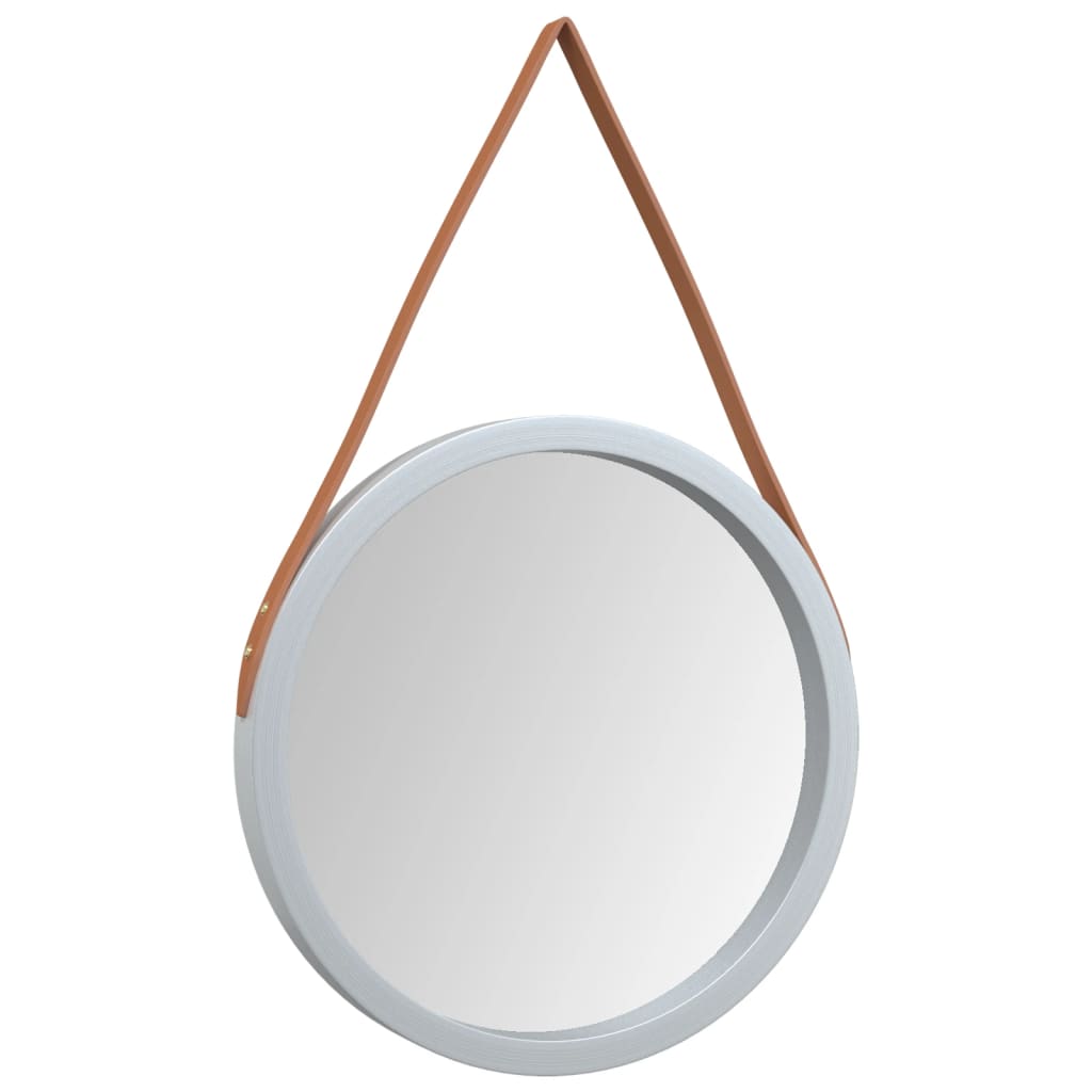 Miroir mural Vidaxx avec bande ø 45 cm argenté