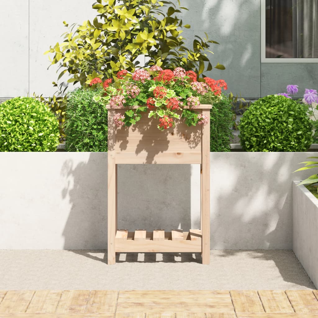 Vidaxx jardinière avec étagère 54x34,5x81 cm bois de pin massif