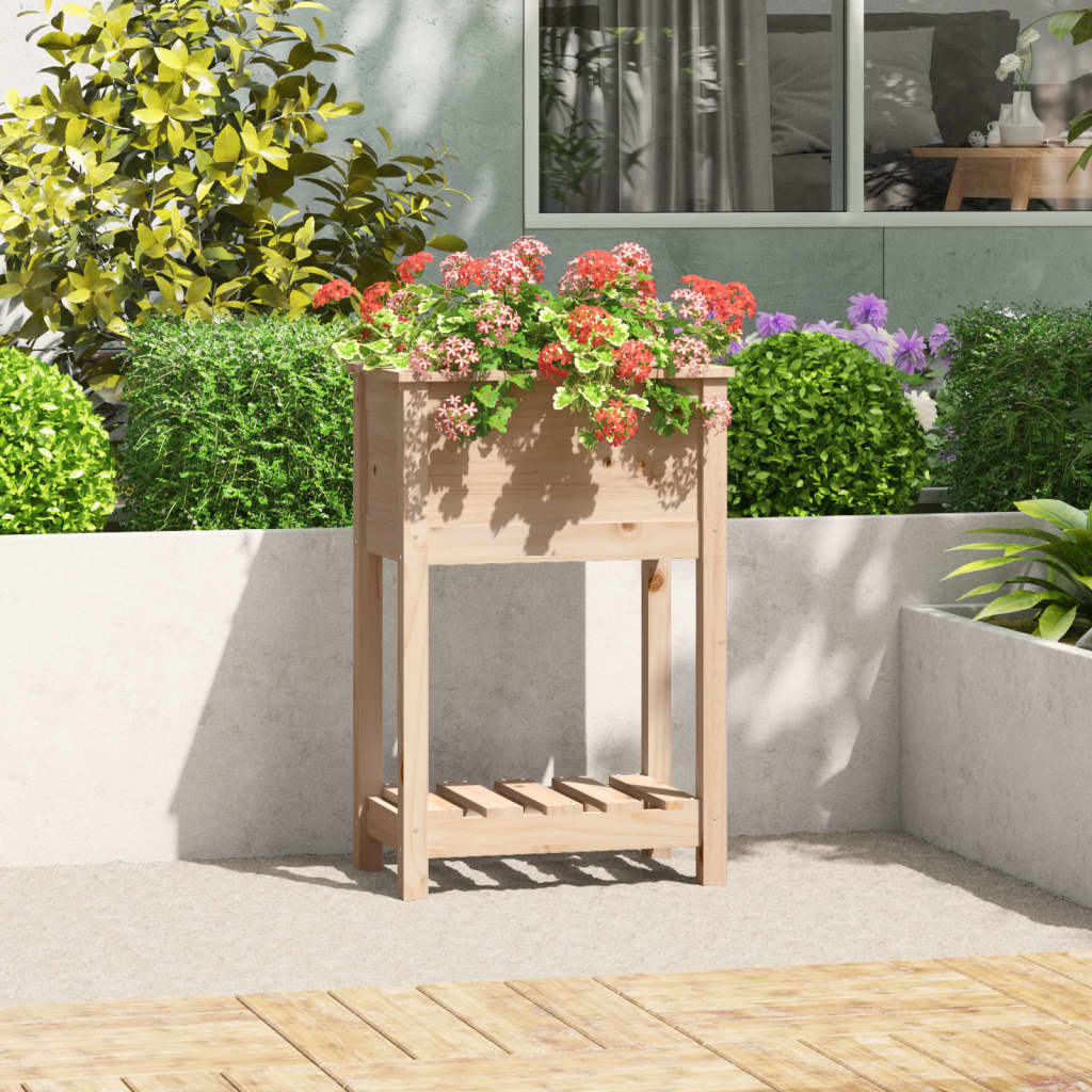 Vidaxx jardinière avec étagère 54x34,5x81 cm bois de pin massif
