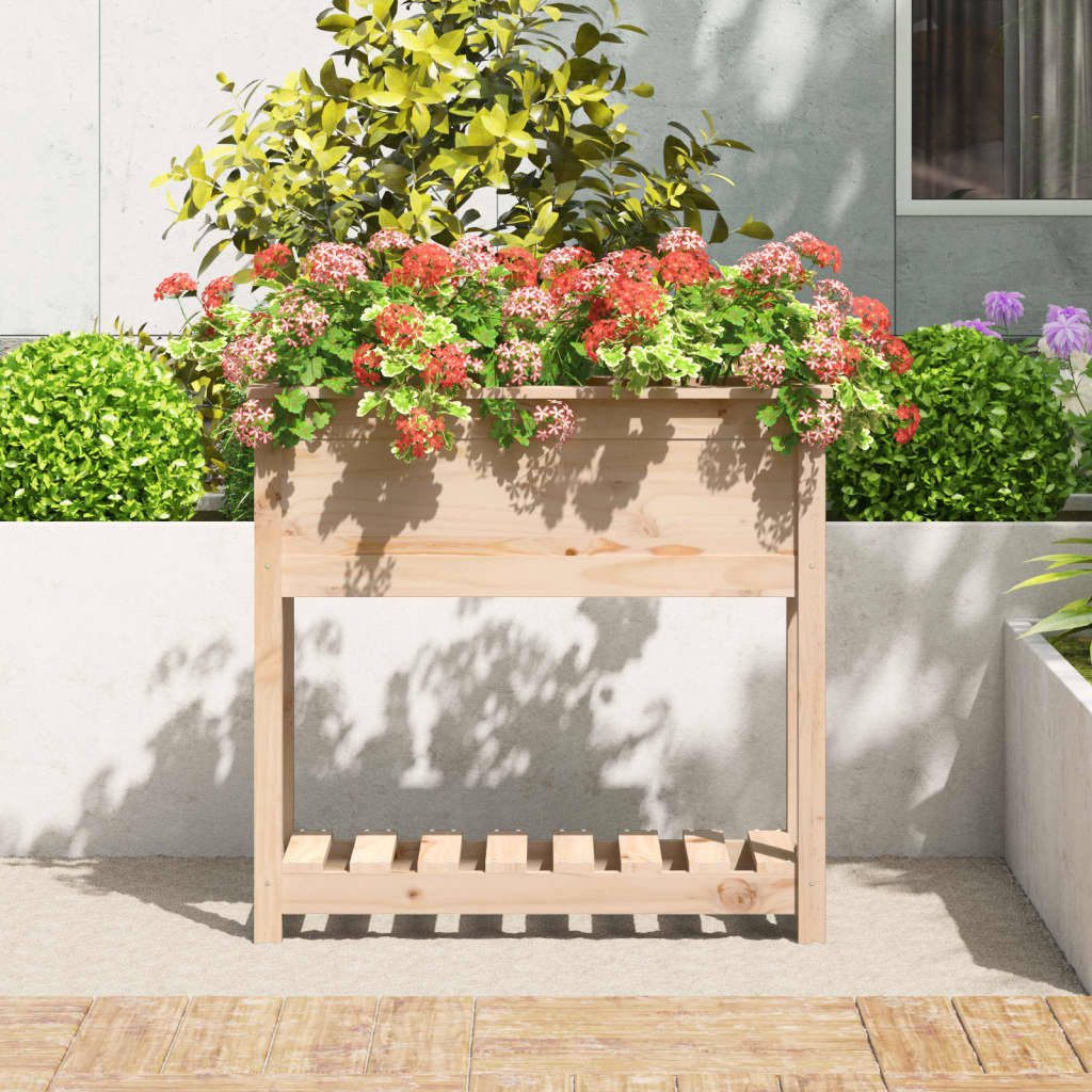 VidaXL Jardinière avec étagère 82,5x34,5x81 cm bois de pin massif
