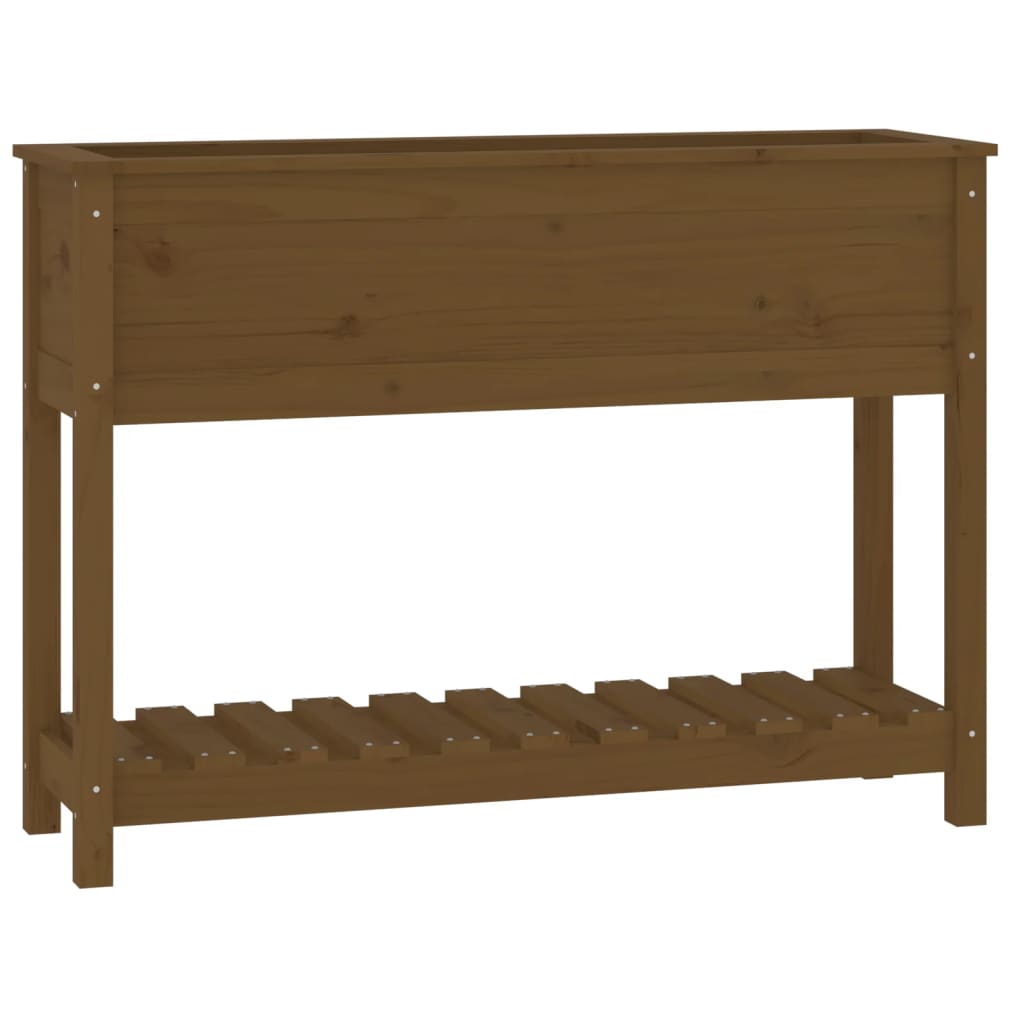 Vidaxx jardinière avec étagère 111,5x34,5x81 cm bois de pin brun miel
