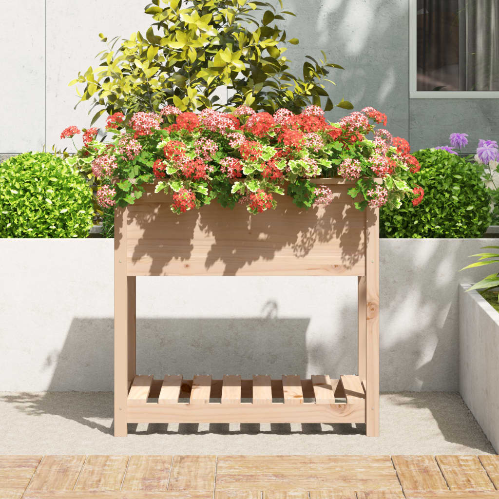Vidaxx jardinière avec étagère 82,5x54x81 cm bois de pin massif