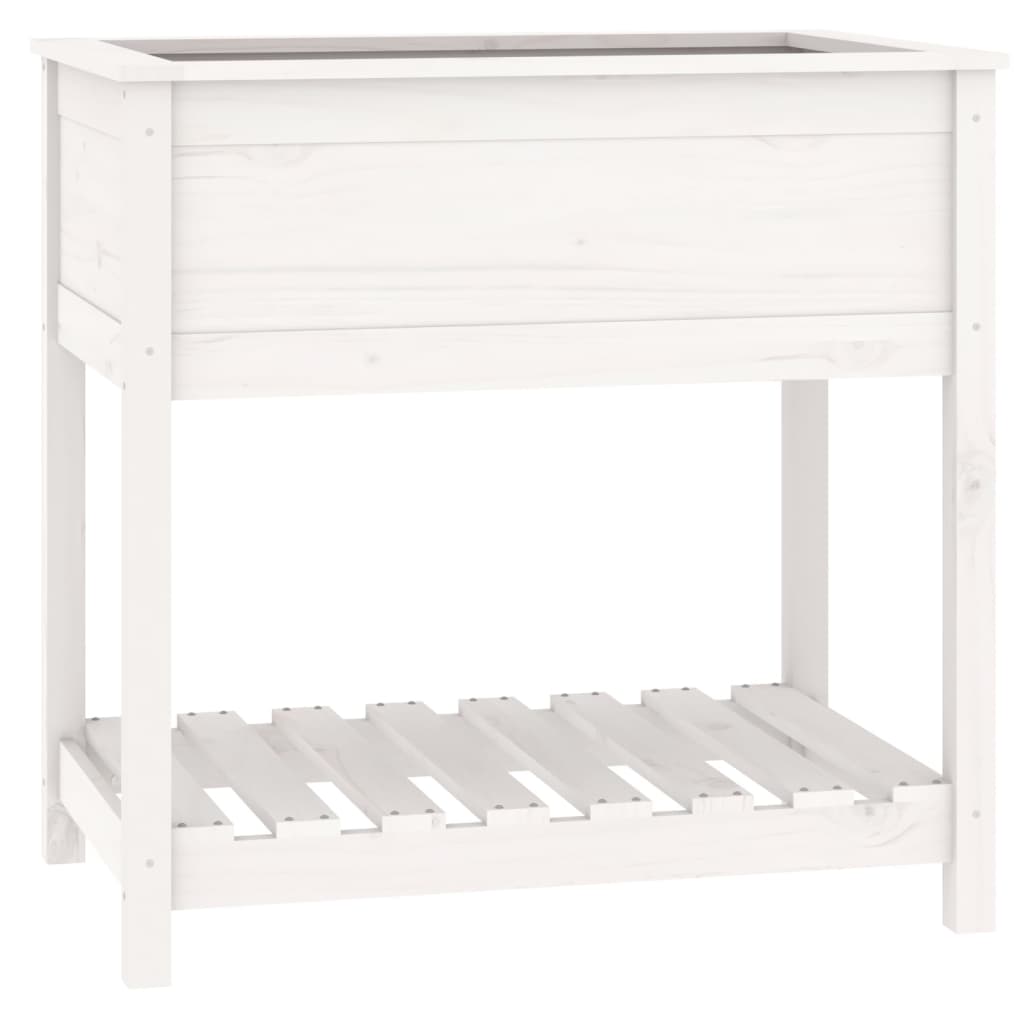 Vidaxx jardinière avec étagère 82,5x54x81 cm bois de pin massif blanc