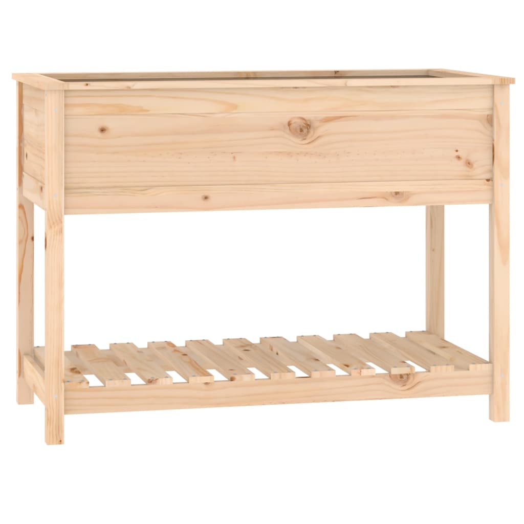 Vidaxx jardinière avec étagère 111,5x54x81 cm bois de pin massif