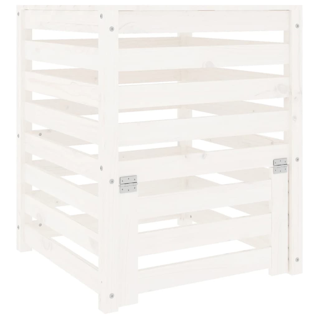 Vidaxx bac à compost 63,5x63,5x77,5 cm bois de pin massif blanc