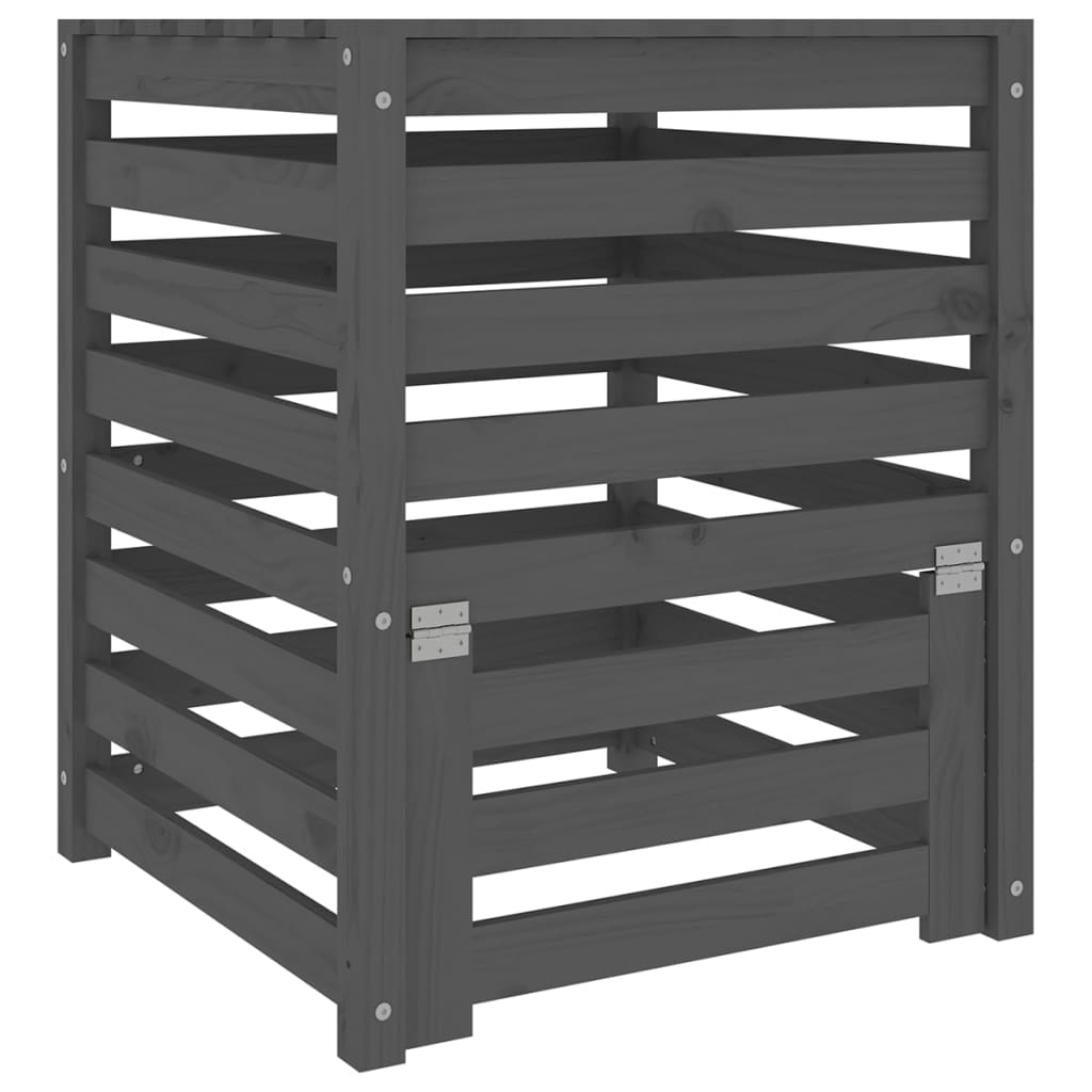 Vidaxx bac à compost 63,5x63,5x77,5 cm bois de pin massif gris