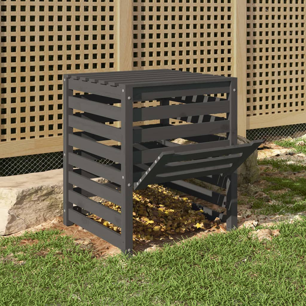 Vidaxx bac à compost 63,5x63,5x77,5 cm bois de pin massif gris