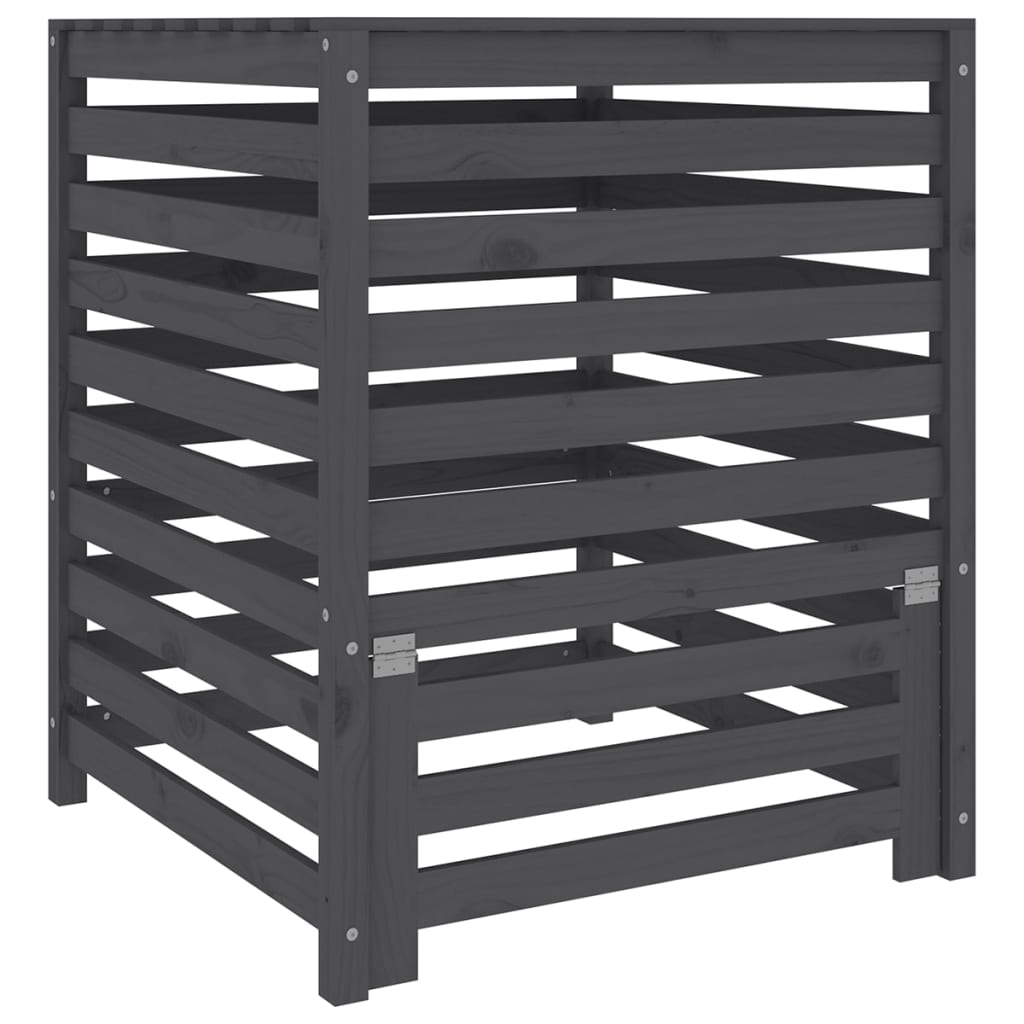 Vidaxx bac à compost 82,5x82,5x99,5 cm bois de pin massif gris