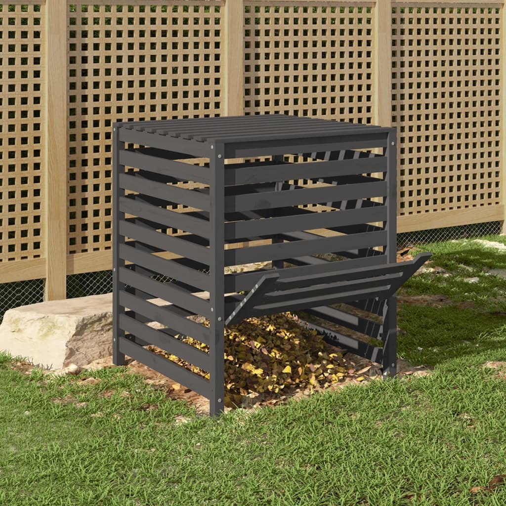 Vidaxx bac à compost 82,5x82,5x99,5 cm bois de pin massif gris