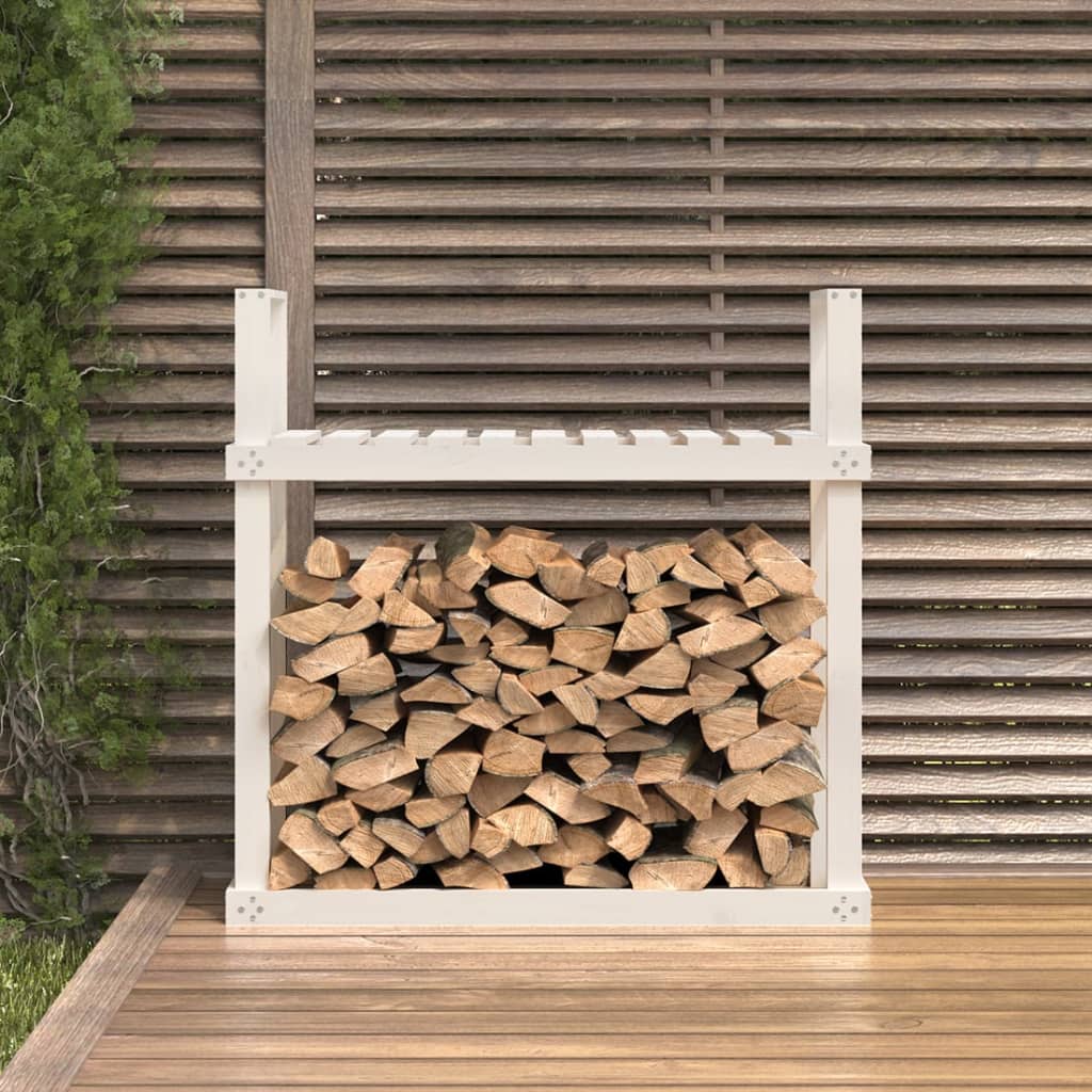 Vidaxx support à bois de cheminée 110x35x108,5 cm bois de pin massif blanc