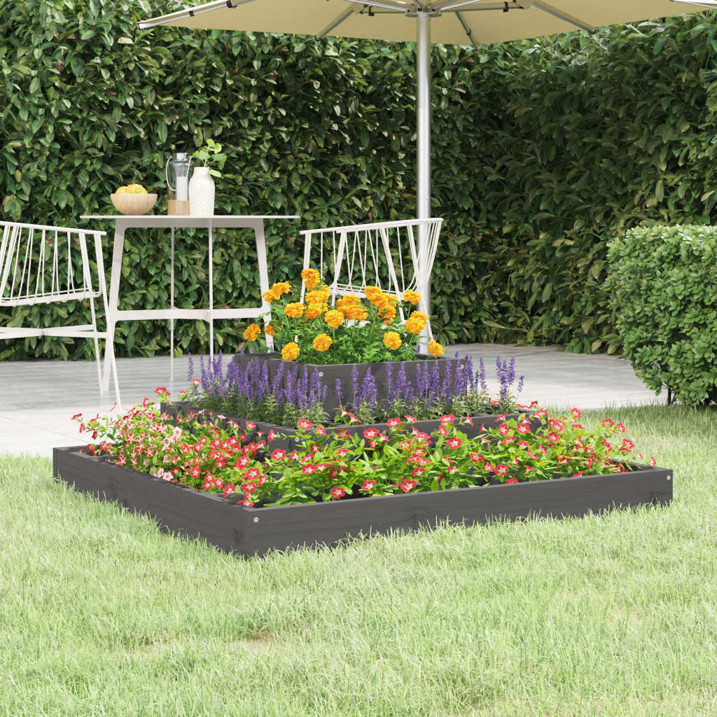 Vidaxx jardinière 80x80x27 cm bois de pin massif gris