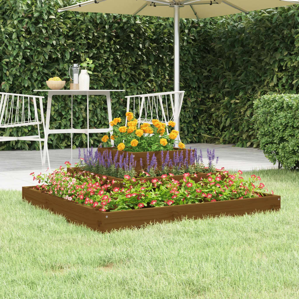 Vidaxx jardinière 80x80x27 cm bois de pin massif marron miel