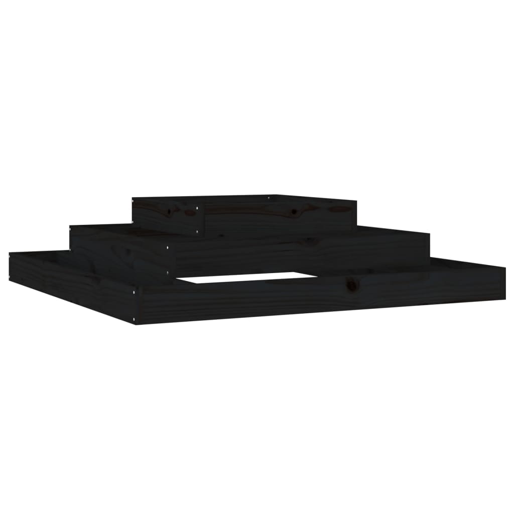 Vidaxx jardinière 110x110x27 cm bois de pin massif noir