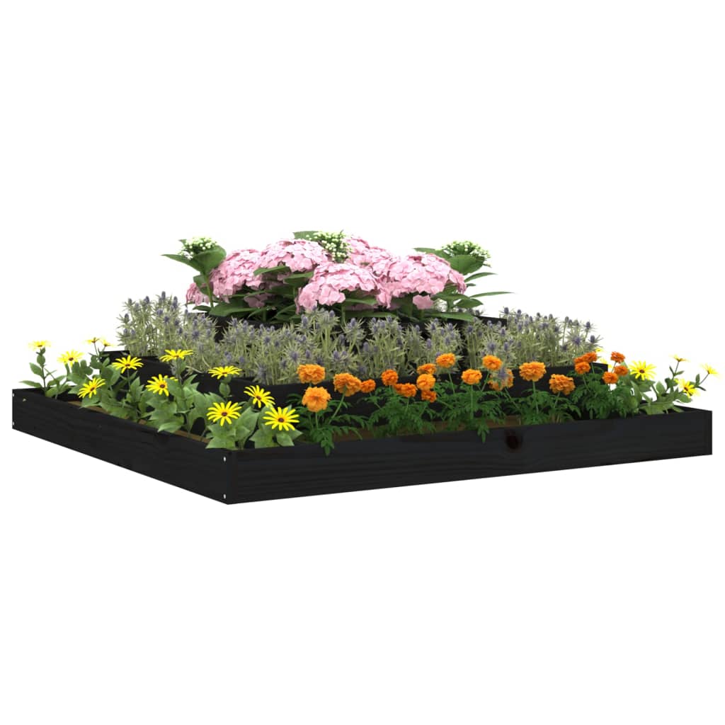 Vidaxx jardinière 110x110x27 cm bois de pin massif noir