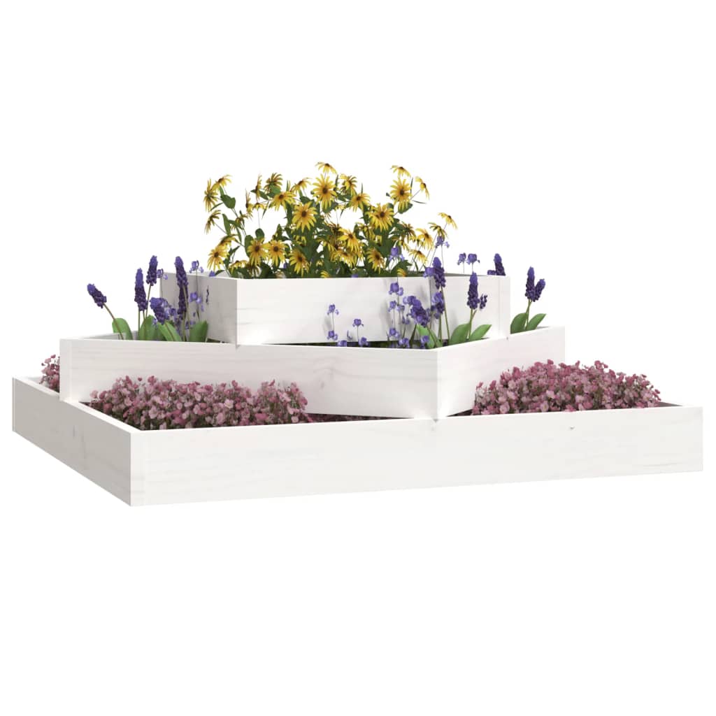 Vidaxx jardinière 83x83x27 cm bois de pin massif blanc