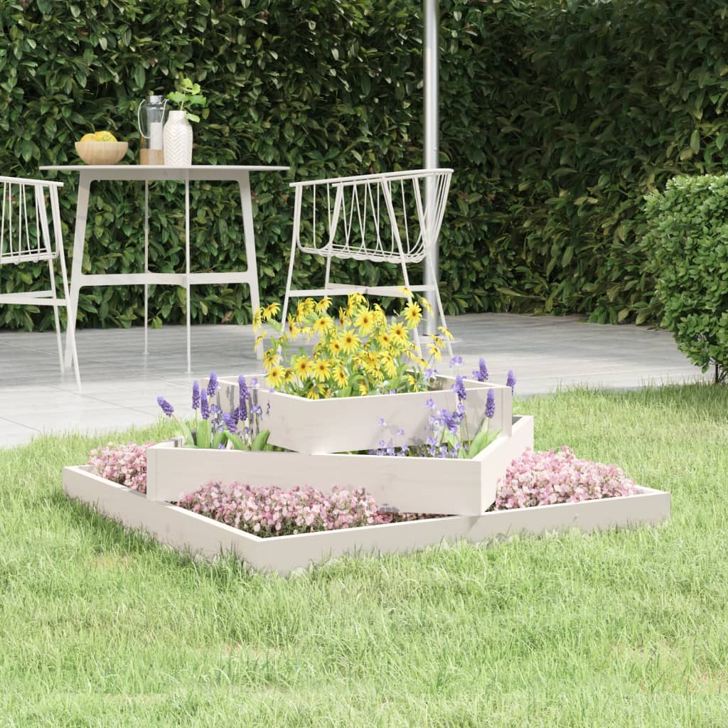 Vidaxx jardinière 83x83x27 cm bois de pin massif blanc