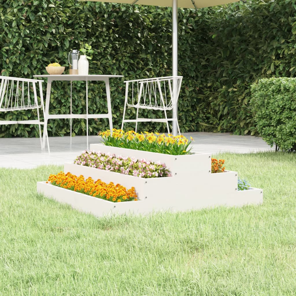 Vidaxx jardinière 80x80x27 cm bois de pin massif blanc