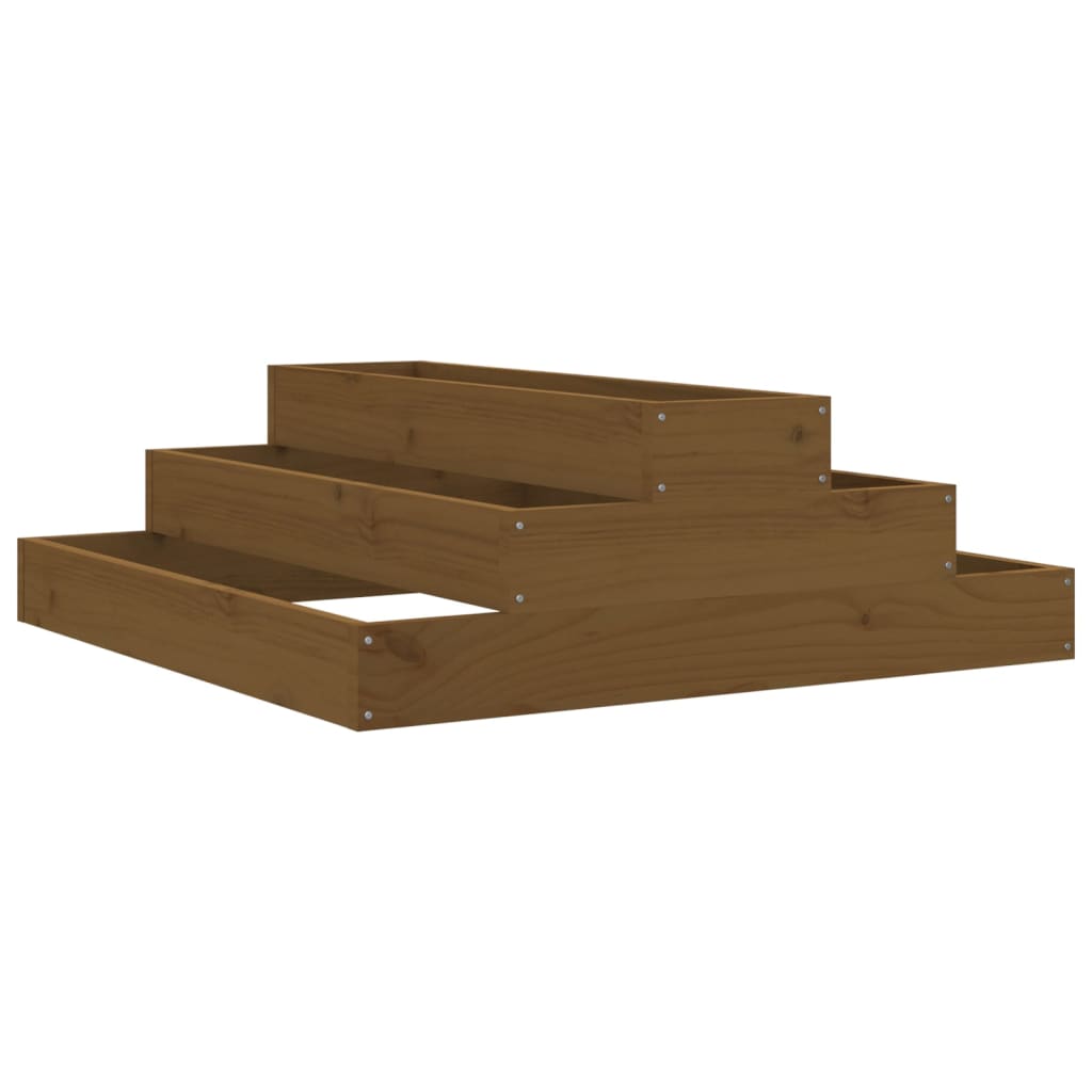 Vidaxx jardinière 80x80x27 cm bois de pin massif marron miel