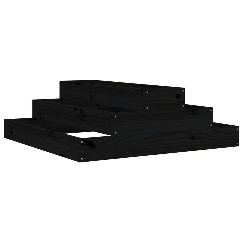 Vidaxx jardinière 80x80x27 cm bois de pin massif noir