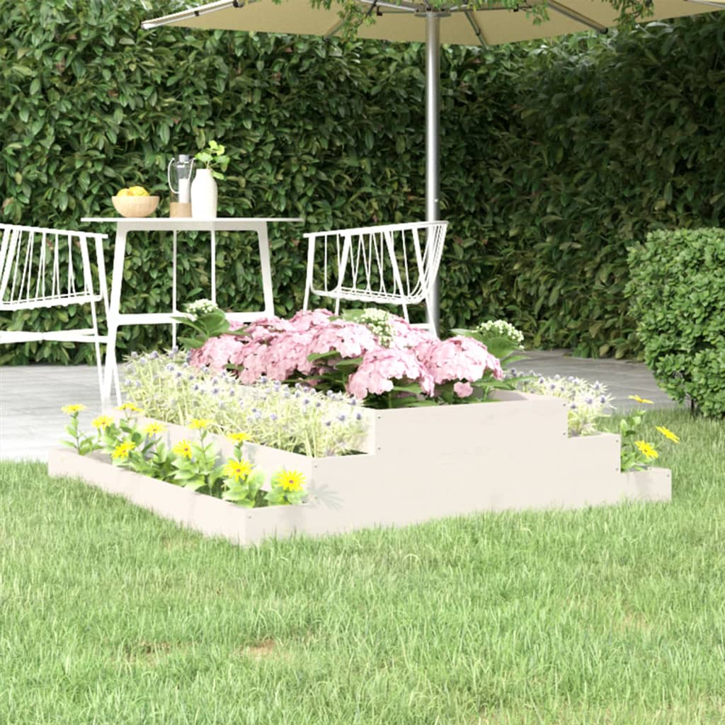 Vidaxx jardinière 110x110x27 cm bois de pin massif blanc