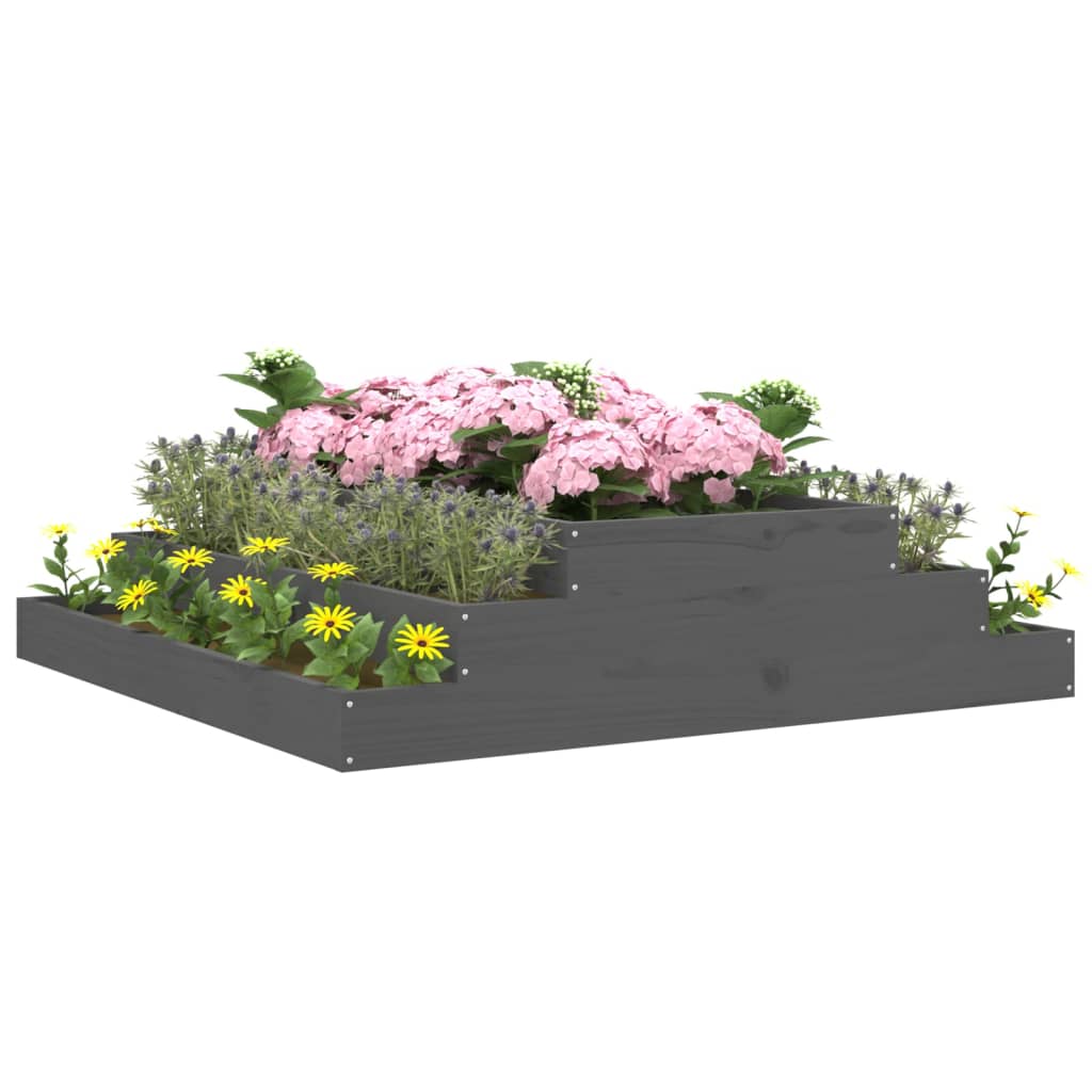 Vidaxx jardinière 110x110x27 cm bois de pin massif gris